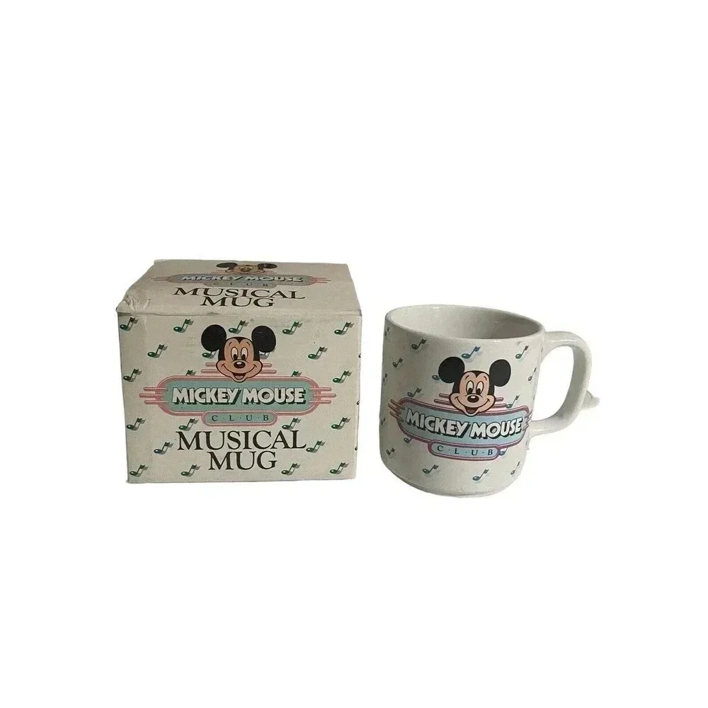 Vintage Disney Mickey Mouse Club Musical Mug with Original Box ~ Tested & Works